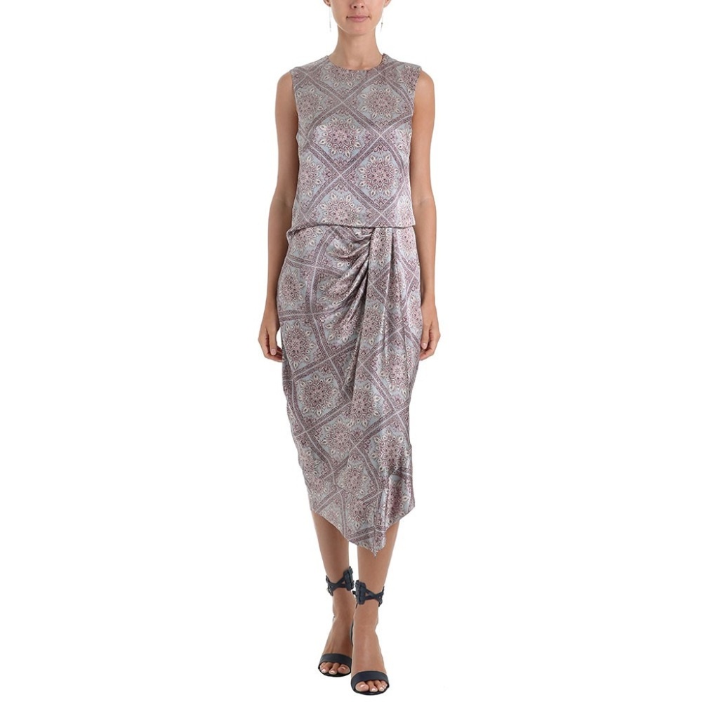 Zimmerman Asymmetrical Printed Silk Sheath Dress